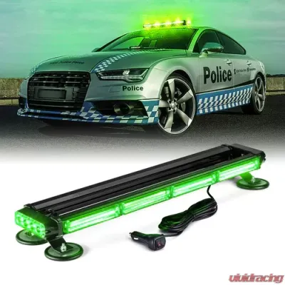 Xprite 26" Green Pursuit COB Series Rooftop LED Strobe Light with Magnetic Base - SL-C108-G6-G