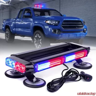 Xprite 14.5" Red/Blue Pursuit LED Series Rooftop Strobe Light with Magnetic Base - SL-C108M-G2-RB