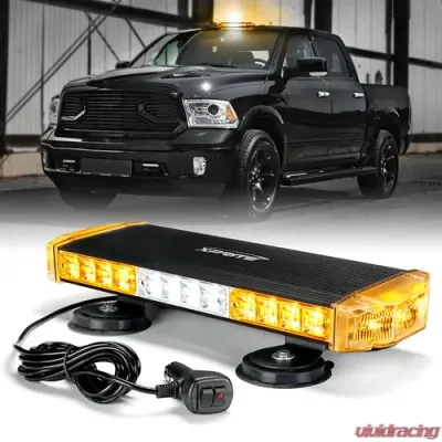 Xprite 18" White/Amber Response Series Emergency Rooftop Strobe Light with Magnetic Mount - SL-L47M-17IN-G1-WY