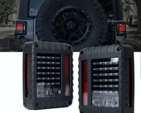 Xprite Clear Defender Series LED Tail Light Assembly Jeep Wrangler JK JKU 2007-2018