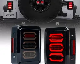 Xprite Smoke G3 Diamond Series LED Taillight Assembly Jeep Wrangler JK JKU 2007-2018