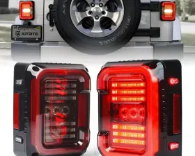Xprite Clear Inspire Series LED Taillights Jeep Wrangler JK 2007-2018
