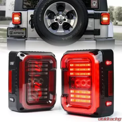 Xprite Clear Inspire Series LED Taillights Jeep Wrangler JK 2007-2018 - TL-JK-G9-CLR
