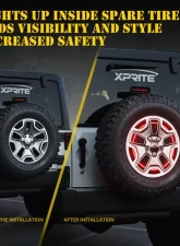 Xprite 14" Cyclone Series Spare Tire LED Brake Light Jeep Wrangler 2007-2018                                     - TL-JK-WHEEL-G3 - Image 3