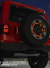 Xprite 14" Typhoon Series Spare Tire LED Brake Light Jeep Wrangler JL JLU 2018-2022                                     - TL-JL-WHEEL-G5 - Image 2