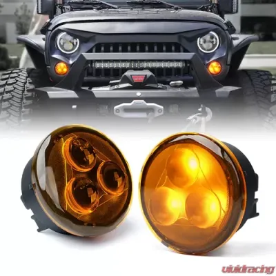 Xprite Trio Series Amber LED Turn Signal Light Assembly Jeep Wrangler JK 2007-2018 - TS-JK-G3-AMB