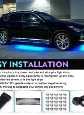 Xprite Rivalry Series Dual Row RGB LED Underbody Glow Kit with Remote Control and Bluetooth                                     - UGL-62709-DUAL-G1 - Image 2