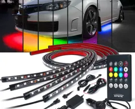 Xprite Throwback Series 8 Color LED RGB Underbody Glow Kit with IR Remote Control