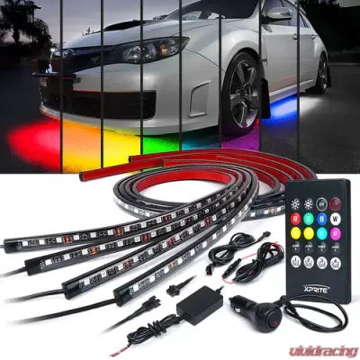 Xprite Throwback Series 8 Color LED RGB Underbody Glow Kit with IR Remote Control - UGL-62709-G2