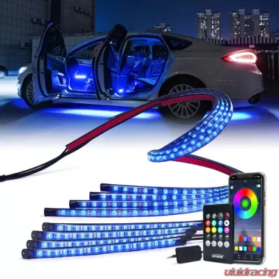 Xprite Fusion Series LED RGB Underbody Glow Kit with Remote Control and Bluetooth Compatible - UGL-62713-G1