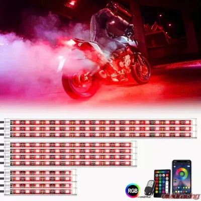 Xprite 12-Piece G2 Moto Series LED RGB Underbody Glow Kit with Bluetooth & Remote Control - UGL-MOTOR-G2-12PC