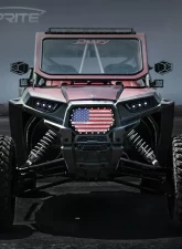 Xprite Black Steel US Flag Mesh Grille Polaris RZR 900 S | 1000 XP 2014-2018                                     - UTV-PG-G1-FLAG - Image 2