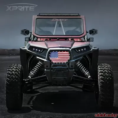 Xprite Black Steel US Flag Mesh Grille Polaris RZR 900 S | 1000 XP 2014-2018 - UTV-PG-G1-FLAG