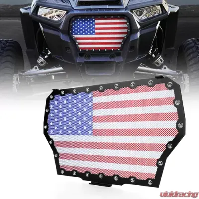 Xprite Black Steel US Flag Mesh Grille Polaris RZR 1000 XP Turbo 2017-2018 - UTV-PG-G2-FLAG
