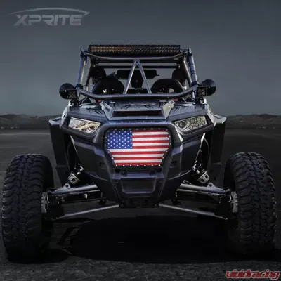 Xprite Black Steel US Flag Mesh Grille Polaris RZR 1000 XP Turbo 2017-2018 - UTV-PG-G2-FLAG
