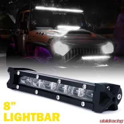 Xprite 8" Ultra Thin Astro Series Flood Beam CREE LED Light Bar - WL-C6-30SS-CR