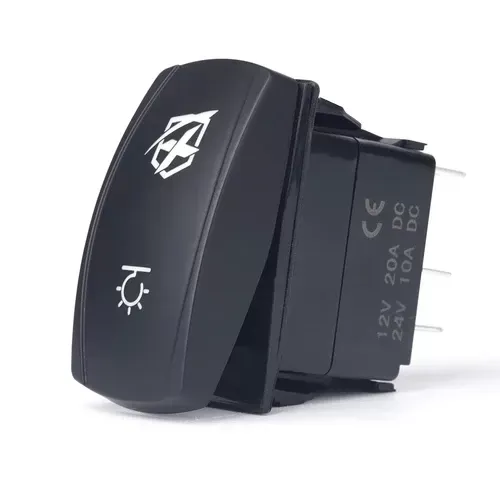 Xprite 5 Pin Laser Blue SPST Rocker On/Off Toggle Switch with Logo - WL-SWITCH-G5