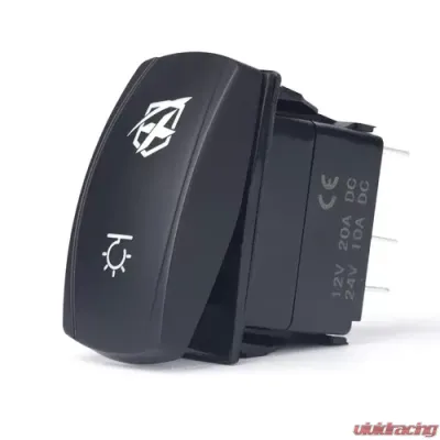 Xprite 5 Pin Laser Blue SPST Rocker On/Off Toggle Switch with Logo - WL-SWITCH-G5