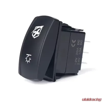 Xprite 4 Pin Laser Blue SPDT 4 Pin Rocker On/Off Toggle Switch with Logo - WL-SWITCH-G6