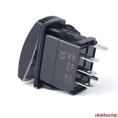 Xprite 4 Pin Laser Blue SPDT 4 Pin Rocker On/Off Toggle Switch with Logo - WL-SWITCH-G6