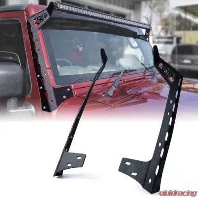 Xprite 50 Inch Mamba Series Front Windshield Light Bar Mounting Brackets Jeep Wrangler JK 2007-2018 - WLB-0007-G1