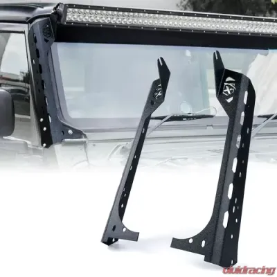 Xprite 50 Inch Windshield Light Bar Mounting Brackets Jeep Wrangler TJ | LJ 1997-2006 - WLB-0027-G1
