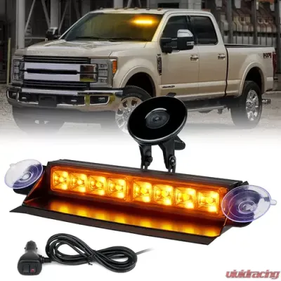 Xprite 8" Amber Cadet Series Windshield LED Strobe Lights - WSL-G1-8IN-Y