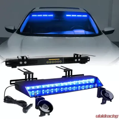 Xprite Blue Chaser Series Dual LED Visor Windshield Strobe Lights - YL-145-G1-B