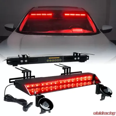Xprite Red Chaser Series Dual LED Visor Windshield Strobe Lights - YL-145-G1-R