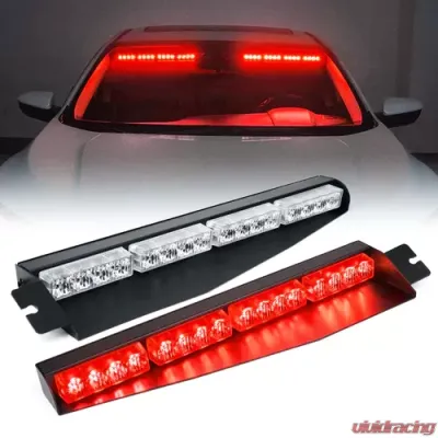 Xprite Red Elite Series Dual LED Visor Windshield Strobe Lights - YL-145-R