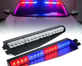 Xprite Red/Blue Elite Series Dual LED Visor Windshield Strobe Lights