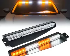 Xprite White/Amber Elite Series Dual LED Visor Windshield Strobe Lights