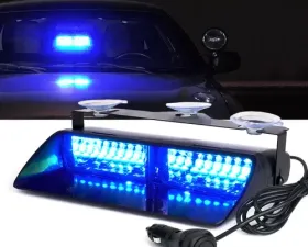 Xprite Blue Undercover Series RGB LED Strobe Lights For Dash / Windshield With Suction Cups