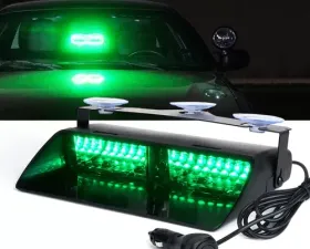 Xprite Green Undercover Series RGB LED Strobe Lights For Dash / Windshield With Suction Cups