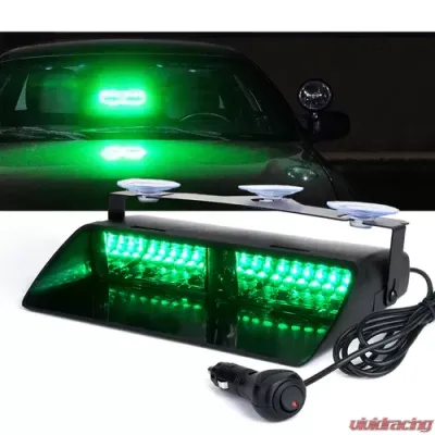 Xprite Green Undercover Series RGB LED Strobe Lights For Dash / Windshield With Suction Cups - YL125-G