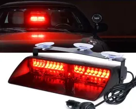 Xprite Red Undercover Series RGB LED Strobe Lights For Dash / Windshield With Suction Cups