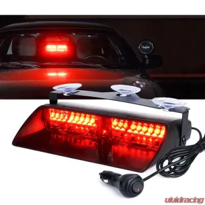 Xprite Red Undercover Series RGB LED Strobe Lights For Dash / Windshield With Suction Cups - YL125-R