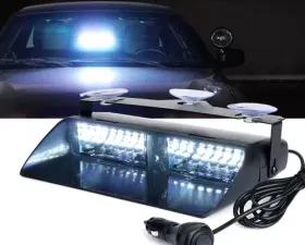 Xprite White Undercover Series LED Strobe Lights For Dash / Windshield With Suction Cups