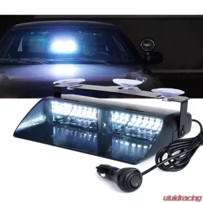 Xprite White Undercover Series LED Strobe Lights For Dash / Windshield With Suction Cups - YL125-W