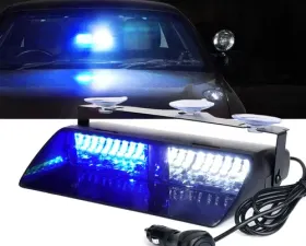 Xprite White/Blue Undercover Series LED Strobe Lights For Dash / Windshield With Suction Cups