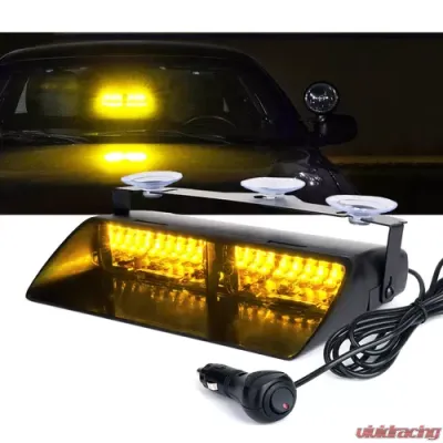 Xprite Amber Undercover Series LED Strobe Lights For Dash / Windshield With Suction Cups - YL125-Y