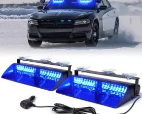 Xprite Blue Unmarked Series Dual LED Windshield Strobe Lights