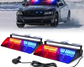 Xprite Red/Blue Unmarked Series Dual LED Windshield Strobe Lights