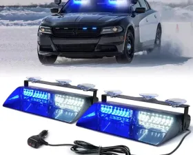 Xprite White/Blue Unmarked Series Dual LED Windshield Strobe Lights