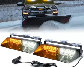 Xprite White/Amber Unmarked Series Dual LED Windshield Strobe Lights