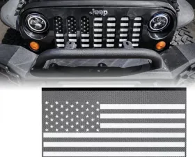 Xprite Black & White Flag Mesh Grille Insert Jeep Wrangler JK 2007-2018