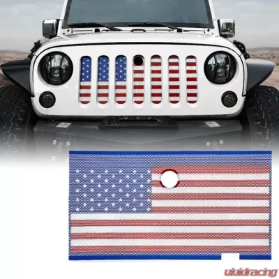 Xprite USA Flag Mesh Stock Grille Insert Jeep Wrangler JK 2007-2018 - ZS-0001-FLAG-G2