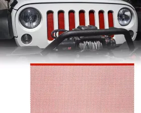 Xprite Red Stainless Steel Original Grille Mesh Insert Jeep Wrangler JK JKU 2007-2018