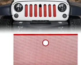 Xprite Red Stainless Steel Original Grille Mesh Insert with Lock Hole Jeep Wrangler JK JKU 2007-2018