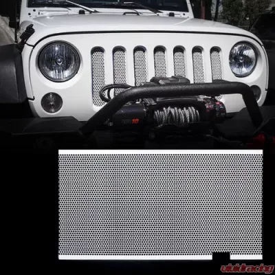 Xprite White Stainless Steel Original Grille Mesh Insert Jeep Wrangler JK JKU 2007-2018 - ZS-0001W-G1